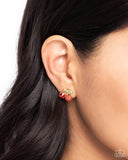 Paparazzi "Cherry Candidate" Gold Post Earrings Paparazzi Jewelry