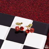 Paparazzi "Cherry Candidate" Gold Post Earrings Paparazzi Jewelry