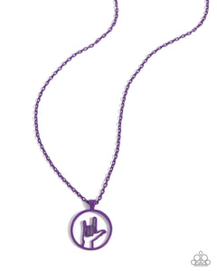 Paparazzi "Abstract ASL" Purple Necklace & Earring Set Paparazzi Jewelry