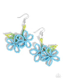 Paparazzi "Beaded Blooms" Blue Earrings Paparazzi Jewelry