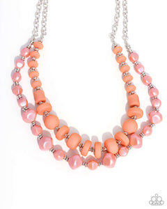 Paparazzi "Shape Shifting Sense" Orange Necklace & Earring Set Paparazzi Jewelry