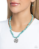 Paparazzi "Longhorn Leader" Blue Necklace & Earring Set Paparazzi Jewelry