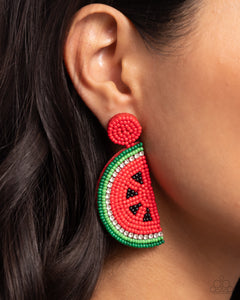 Paparazzi "Watermelon Welcome" Red Post Earrings Paparazzi Jewelry