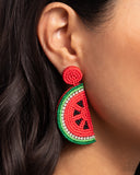 Paparazzi "Watermelon Welcome" Red Post Earrings Paparazzi Jewelry