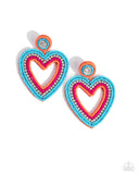 Paparazzi "Headfirst Heart" Orange Post Earrings Paparazzi Jewelry