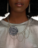 Paparazzi "Deconstructed Denim" Blue Necklace & Earring Set Paparazzi Jewelry