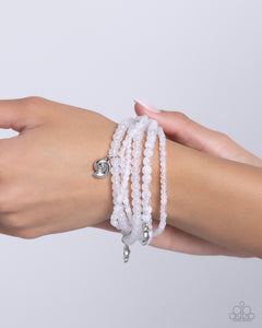 Paparazzi "Swirling Shopaholic" White Bracelet Paparazzi Jewelry