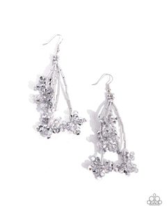 Paparazzi "Petaled Precipitation' Silver Earrings Paparazzi Jewelry