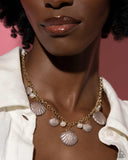 Paparazzi "Seashell Sophistication" Brown Necklace & Earring Set Paparazzi Jewelry