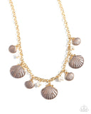 Paparazzi "Seashell Sophistication" Brown Necklace & Earring Set Paparazzi Jewelry