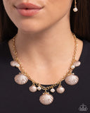 Paparazzi "Seashell Sophistication" Brown Necklace & Earring Set Paparazzi Jewelry