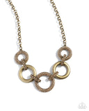 Paparazzi "Cosmopolitan Confidence" Brass Necklace & Earring Set Paparazzi Jewelry