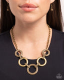 Paparazzi "Cosmopolitan Confidence" Brass Necklace & Earring Set Paparazzi Jewelry