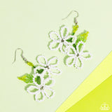 Paparazzi "Beaded Blooms" White Earrings Paparazzi Jewelry