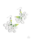 Paparazzi "Beaded Blooms" White Earrings Paparazzi Jewelry