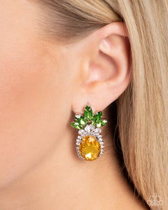 Paparazzi "Prismatic Pineapple" Yellow Post Earrings Paparazzi Jewelry