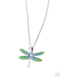 Paparazzi "DRAGONFLY to the Sky" Blue Necklace & Earring Set Paparazzi Jewelry