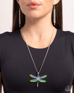 Paparazzi "DRAGONFLY to the Sky" Blue Necklace & Earring Set Paparazzi Jewelry