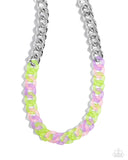 Paparazzi "Rainbow Ragtime" Green Necklace & Earring Set Paparazzi Jewelry