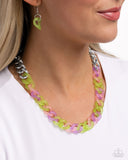 Paparazzi "Rainbow Ragtime" Green Necklace & Earring Set Paparazzi Jewelry
