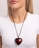 Paparazzi "Boyfriend Behavior" Red Necklace & Earring Set Paparazzi Jewelry