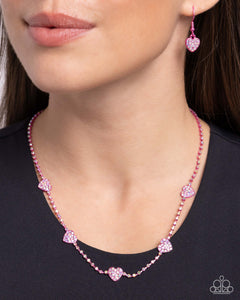 Paparazzi "Homecoming Hearts" Pink Necklace & Earring Set Paparazzi Jewelry