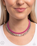 Paparazzi "Exaggerated Effort" Pink Necklace & Earring Set Paparazzi Jewelry
