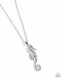 Paparazzi "Sparkling Seahorse" Silver Necklace & Earring Set Paparazzi Jewelry