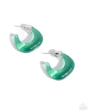 Paparazzi "Clear Charm" Green Post Earrings Paparazzi Jewelry