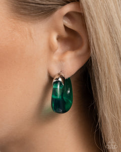 Paparazzi "Clear Charm" Green Post Earrings Paparazzi Jewelry