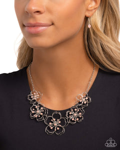 Paparazzi "Wiry Wallflowers" Pink Necklace & Earring Set Paparazzi Jewelry