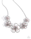 Paparazzi "Wiry Wallflowers" Pink Necklace & Earring Set Paparazzi Jewelry