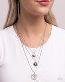 Paparazzi "Anchor Arrangement" Green Necklace & Earring Set Paparazzi Jewelry