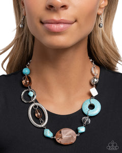 Paparazzi "Santa Fe Service" Blue Necklace & Earring Set Paparazzi Jewelry