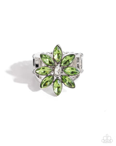 Paparazzi "Petaled Performance" Green Ring Paparazzi Jewelry