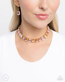 Paparazzi "Ecstatic Emeralds" Gold Choker Necklace & Earring Set Paparazzi Jewelry