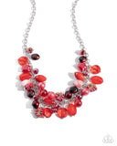 Paparazzi "Offbeat Ofrenda" Red Necklace & Earring Set Paparazzi Jewelry