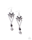 Paparazzi "Shoulder-Dusting Shimmer" Silver Earrings Paparazzi Jewelry