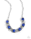 Paparazzi "Serrated Sensation" Blue Necklace & Earring Set Paparazzi Jewelry