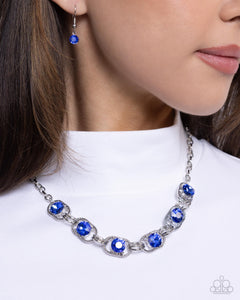 Paparazzi "Serrated Sensation" Blue Necklace & Earring Set Paparazzi Jewelry