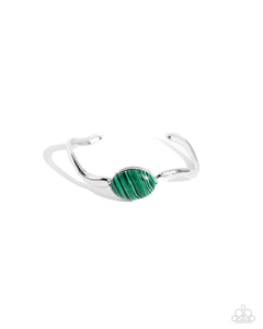 Paparazzi "Striped Sensation" Green Bracelet Paparazzi Jewelry