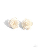 Paparazzi "Tulle Twist" White Post Earrings Paparazzi Jewelry