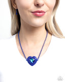 Paparazzi "Locket Leisure" Blue Necklace & Earring Set Paparazzi Jewelry