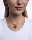 Paparazzi "Seize the Spring" Gold Choker Necklace & Earring Set Paparazzi Jewelry