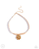 Paparazzi "Seize the Spring" Gold Choker Necklace & Earring Set Paparazzi Jewelry