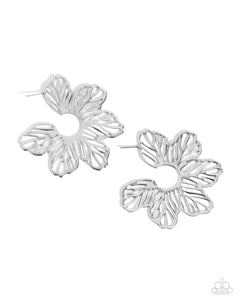 Paparazzi "Floral Fame" Silver Post Earrings Paparazzi Jewelry