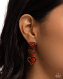 Paparazzi "Sweetheart Succession" Red Post Earrings Paparazzi Jewelry