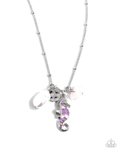 Paparazzi "Seahorse Shimmer" Purple Necklace & Earring Set Paparazzi Jewelry