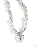 Paparazzi "Glistening Gossip" Silver Necklace & Earring Set Paparazzi Jewelry