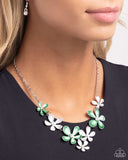 Paparazzi "Reflective Rundown" Green Necklace & Earring Set Paparazzi Jewelry